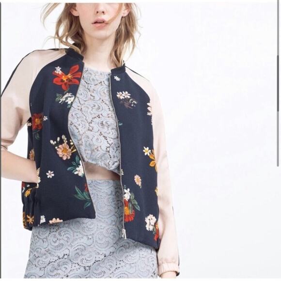Zara Floral Bomber Jacket - Picture 3 of 8